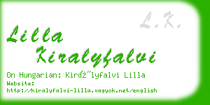 lilla kiralyfalvi business card